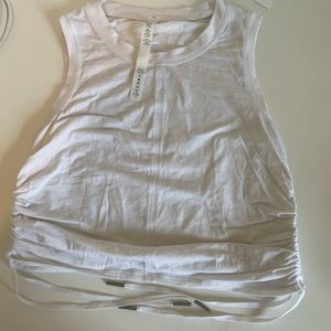 White lululemon cinched tank top|size 4|work about 10 times